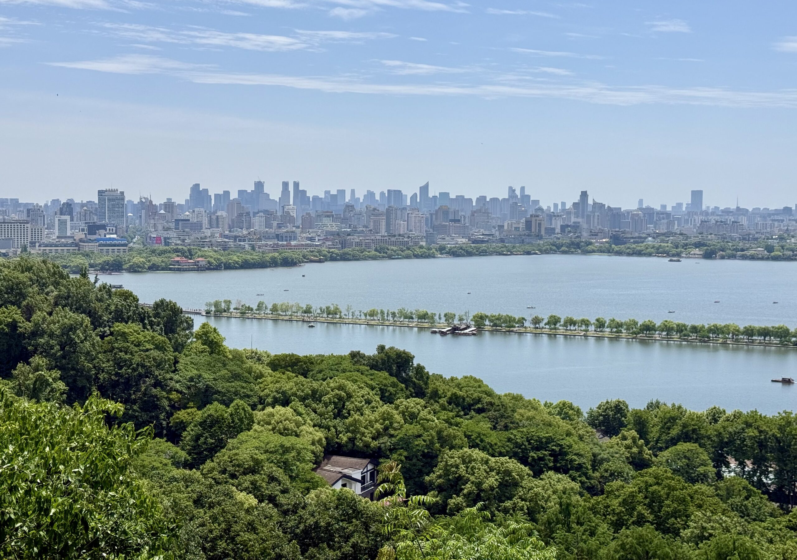 View across West Lake in Hangzhou